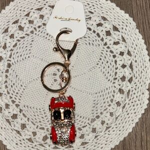 Red and Silver Car Keychain